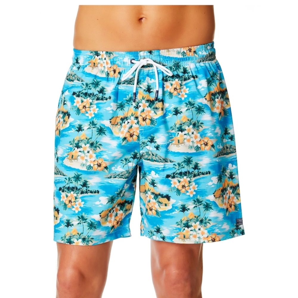 Chaps Men's Size XL Swim Trunks with UPF 50+ Tropical pattern NWT